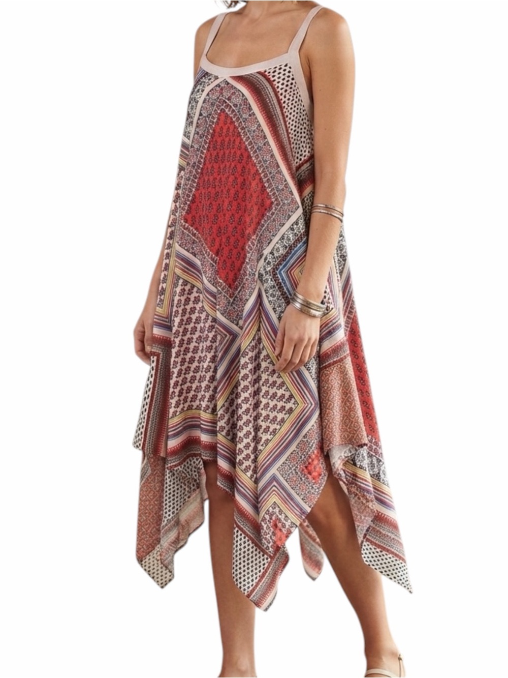 Aratta Silent Journey Patchwork Handkerchief Dress Size Small